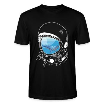 Ein Wal in den Sternen (weiß) - Stanley/Stella Unisex Bio-T-Shirt CRAFTER - Schwarz - Vorne - Alina (178cm) & Michal (187cm)