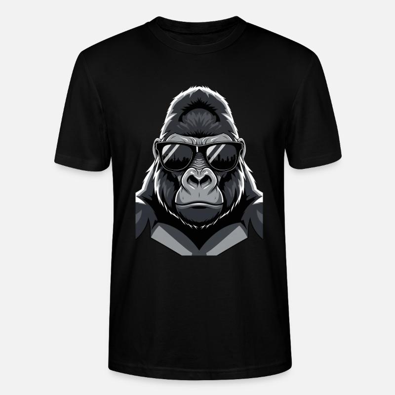 Coole Gorilla Sonnenbrille Design - Stanley/Stella Unisex Bio-T-Shirt CRAFTER - Schwarz
