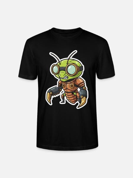Praying Mantis Steampunk Copper Armor - Stanley/Stella CRAFTER Unisex Organic T-Shirt - black