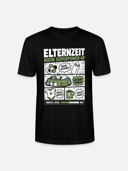 Elternzeit Mein Superpower-Up - Stanley/Stella Unisex Bio-T-Shirt CRAFTER - Schwarz