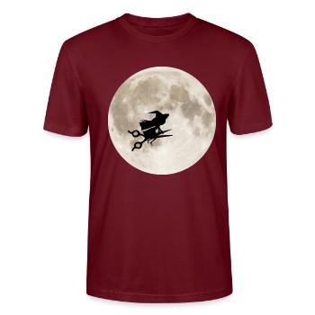 Halloween Friseurin Hexe Mond Walpurgisnacht - Stanley/Stella Unisex Bio-T-Shirt CRAFTER - Burgunderrot - Vorne - Alina (178cm) & Michal (187cm)