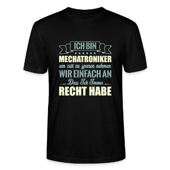 Mécatronicien Mécatronique KFz Mécanicien voitures - T-shirt bio CRAFTER Stanley Stella Unisexe - noir - Devant - Alina (178cm) & Michal (187cm)