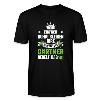 Gärtner Gärtnerei Gartenbau Spruch Gartenbauer - Stanley/Stella Unisex Bio-T-Shirt CRAFTER - Schwarz - Vorne - Alina (178cm) & Michal (187cm)