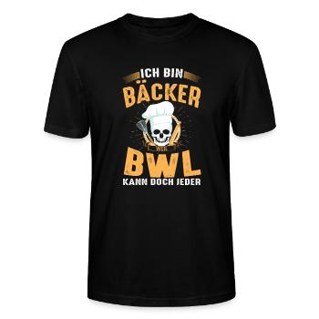 Bäcker lustiger Spruch - Stanley/Stella Unisex Bio-T-Shirt CRAFTER - Schwarz - Vorne - Alina (178cm) & Michal (187cm)