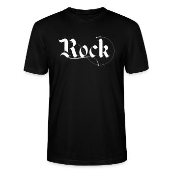 rock typography - Stanley/Stella CRAFTER Unisex Organic T-Shirt - black - Front - Alina (178cm) & Michal (187cm)