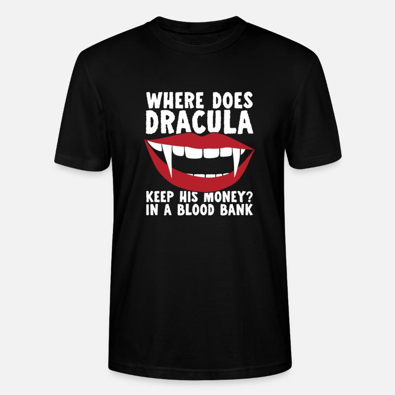 Halloween Drôle de Dracula - T-shirt bio CRAFTER Stanley Stella Unisexe - noir