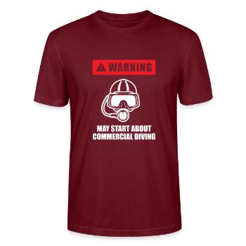 Diving Divers Commercial Diving - Stanley/Stella CRAFTER Unisex Organic T-Shirt - burgundy - Front - Alina (178cm) & Michal (187cm)