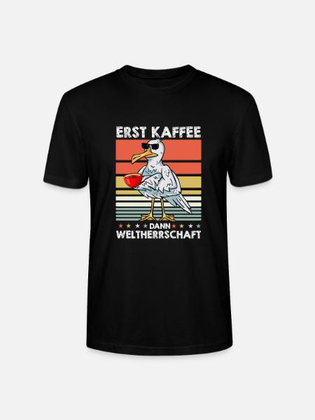 Möwe Kaffee-Sonnenbrille - Stanley/Stella Unisex Bio-T-Shirt CRAFTER - Schwarz