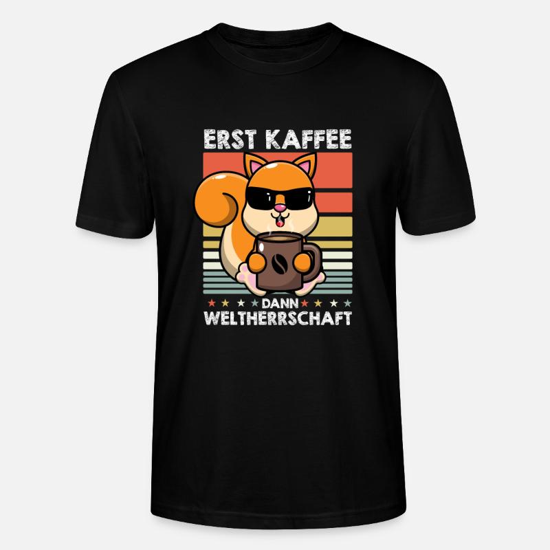 Eichhörnchen Kaffee-Sonnenbrille - Stanley/Stella Unisex Bio-T-Shirt CRAFTER - Schwarz
