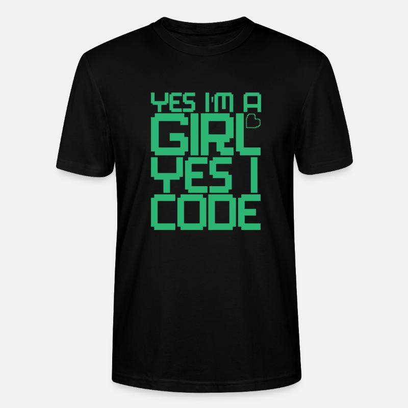 Développeur Coder Programmeur Girl - T-shirt bio CRAFTER Stanley Stella Unisexe - noir