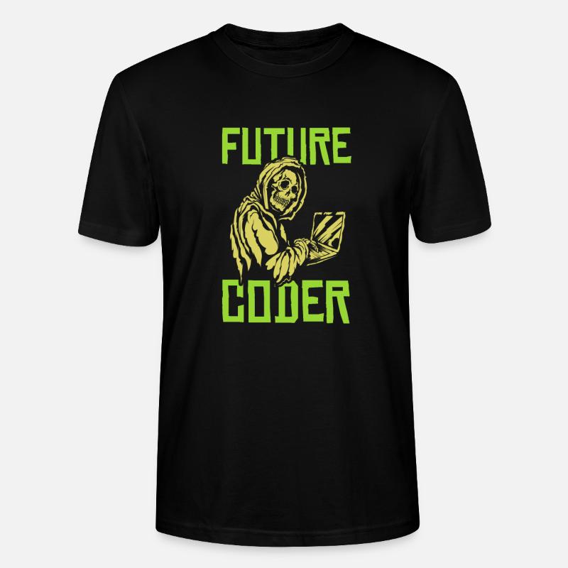 Developer Coder Programmer Skull - Stanley/Stella CRAFTER Unisex Organic T-Shirt - black