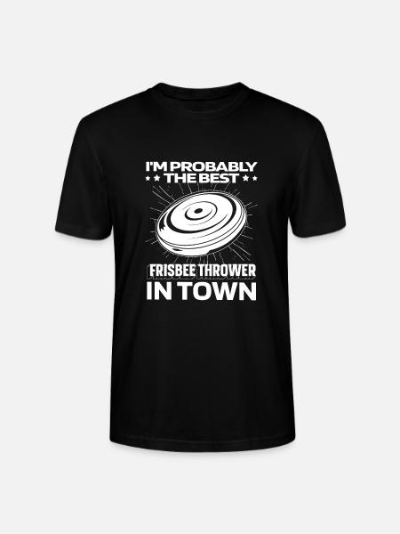 Frisbee Funny - Stanley/Stella CRAFTER Unisex Organic T-Shirt - black