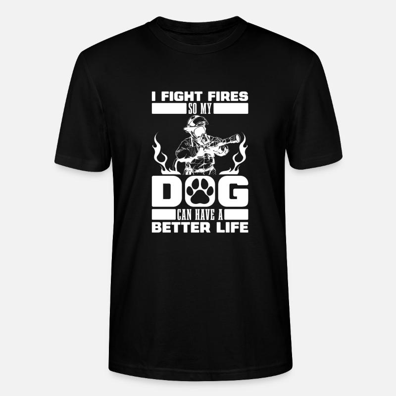 Feuerwehrmann Hund - Stanley/Stella Unisex Bio-T-Shirt CRAFTER - Schwarz
