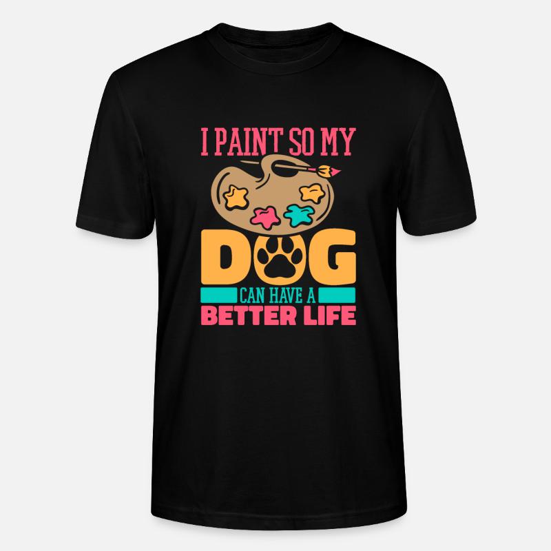 Maler Lackierer Hund - Stanley/Stella Unisex Bio-T-Shirt CRAFTER - Schwarz