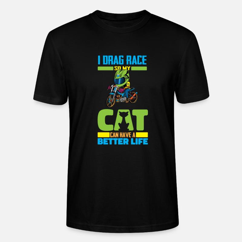 Dragster Drag Race Katze - Stanley/Stella Unisex Bio-T-Shirt CRAFTER - Schwarz