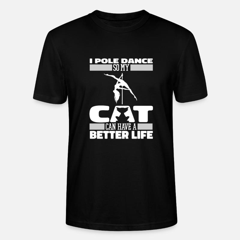 Pole Dancing Katze - Stanley/Stella Unisex Bio-T-Shirt CRAFTER - Schwarz