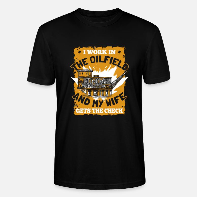 Ölfeld Bohrinsel Ehefrau - Stanley/Stella Unisex Bio-T-Shirt CRAFTER - Schwarz