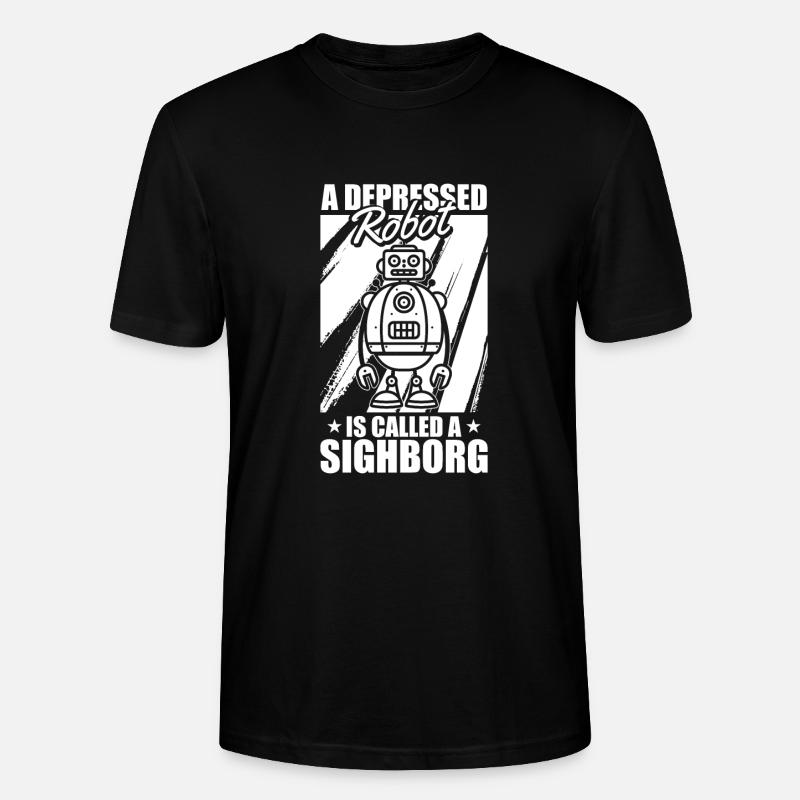 Robotique Ai Robot déprimé - T-shirt bio CRAFTER Stanley Stella Unisexe - noir