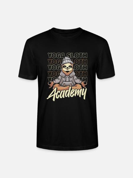 Sloth Academy Sloth Yoga - Stanley/Stella CRAFTER Unisex Organic T-Shirt - black