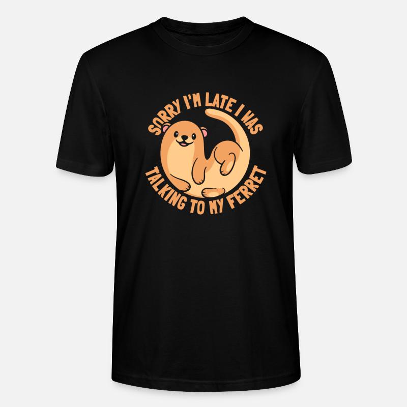 Frettchen Iltis Niedlich - Stanley/Stella Unisex Bio-T-Shirt CRAFTER - Schwarz
