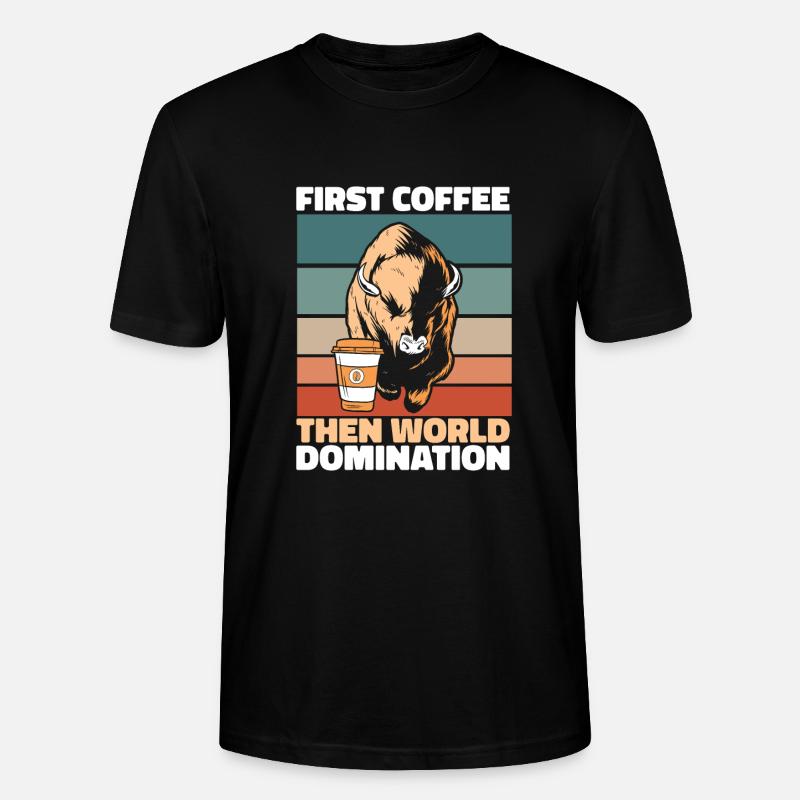 Café Bison Buffalo - T-shirt bio CRAFTER Stanley Stella Unisexe - noir