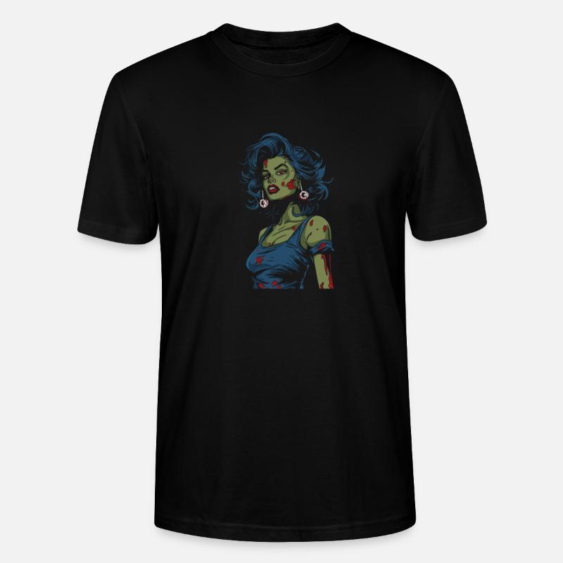 Zombie Halloween Lady - T-shirt bio CRAFTER Stanley Stella Unisexe - noir