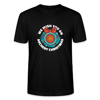 Bogenschießen Bogensport Bogenschütze - Stanley/Stella Unisex Bio-T-Shirt CRAFTER - Schwarz - Vorne - Alina (178cm) & Michal (187cm)