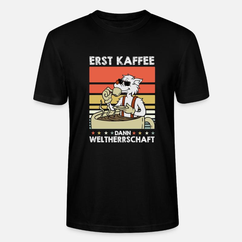 Café Wolf - T-shirt bio CRAFTER Stanley Stella Unisexe - noir