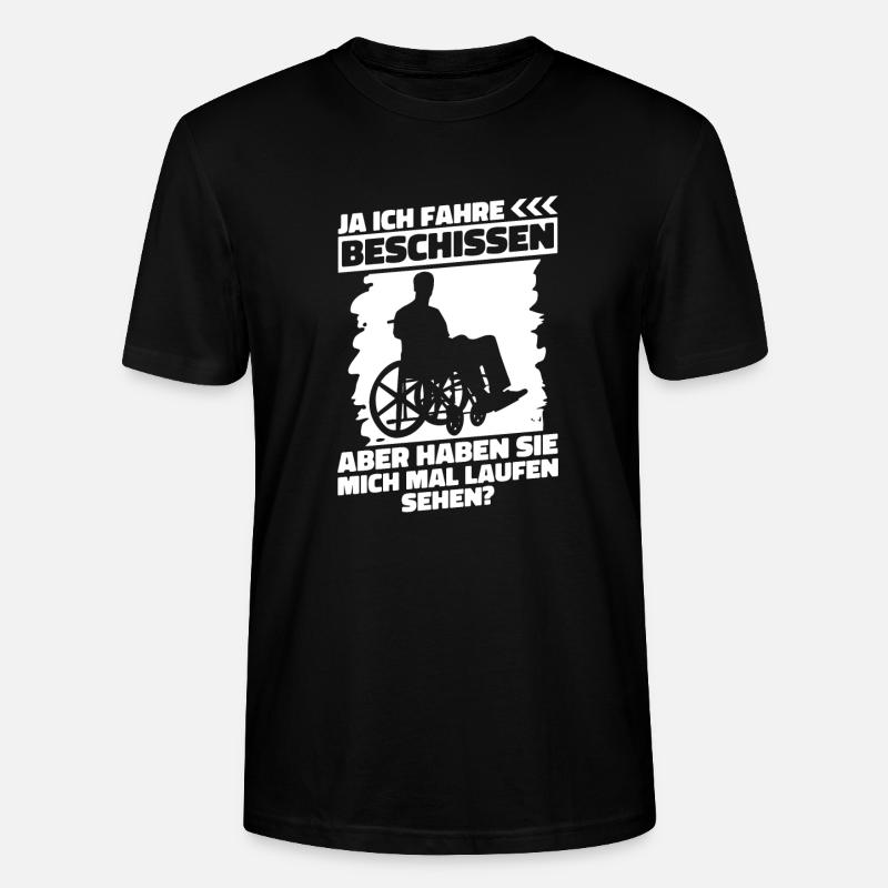 Rollstuhl Rollstuhlfahrer Lustig - Stanley/Stella Unisex Bio-T-Shirt CRAFTER - Schwarz