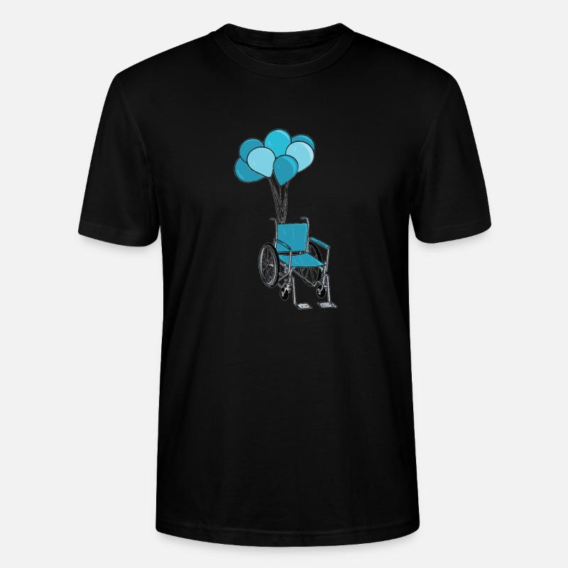 Rollstuhl Rollstuhlfahrer Ballons - Stanley/Stella Unisex Bio-T-Shirt CRAFTER - Schwarz