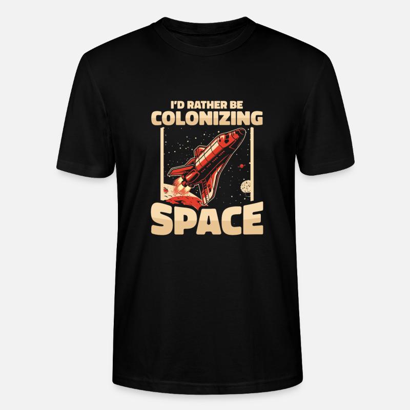 space, space, rocket, space colonization - Stanley/Stella CRAFTER Unisex Organic T-Shirt - black