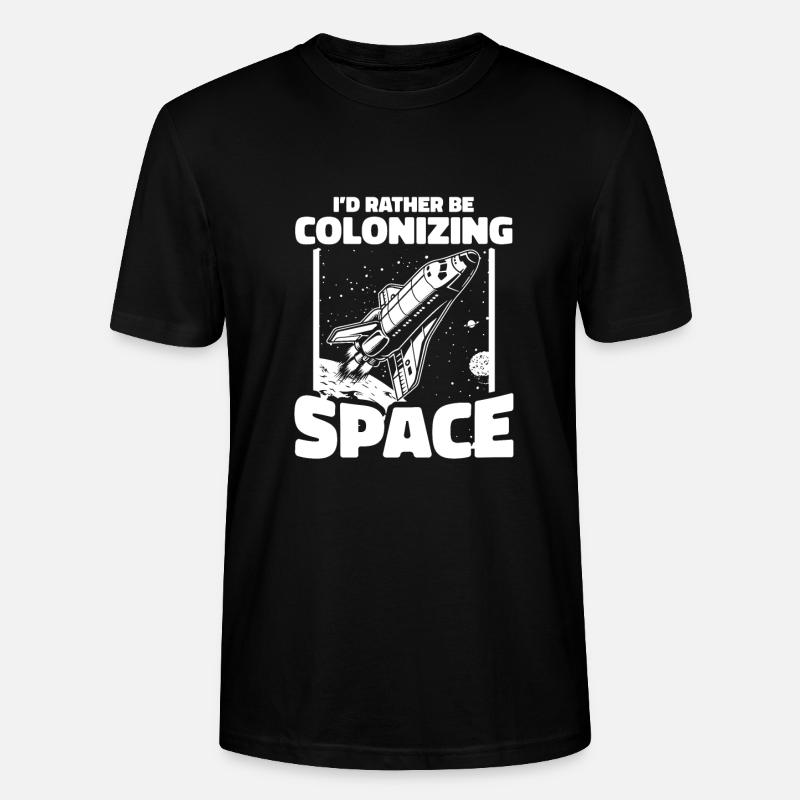 space, space, rocket, space colonization - Stanley/Stella CRAFTER Unisex Organic T-Shirt - black