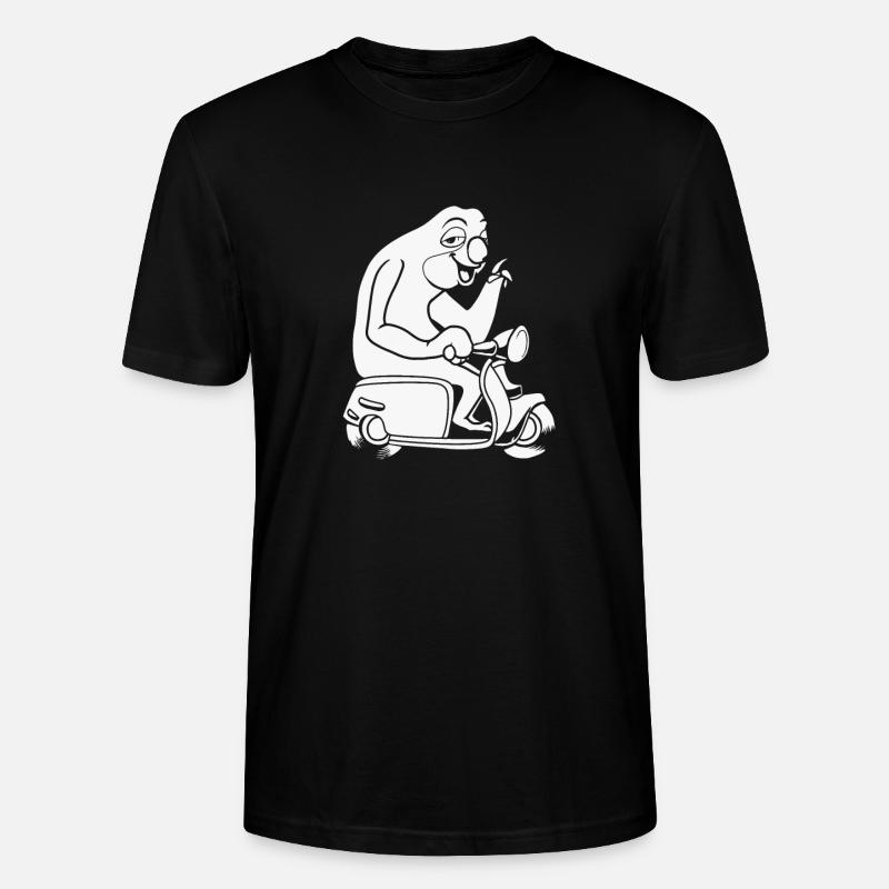 Motorroller Faultier - Stanley/Stella Unisex Bio-T-Shirt CRAFTER - Schwarz