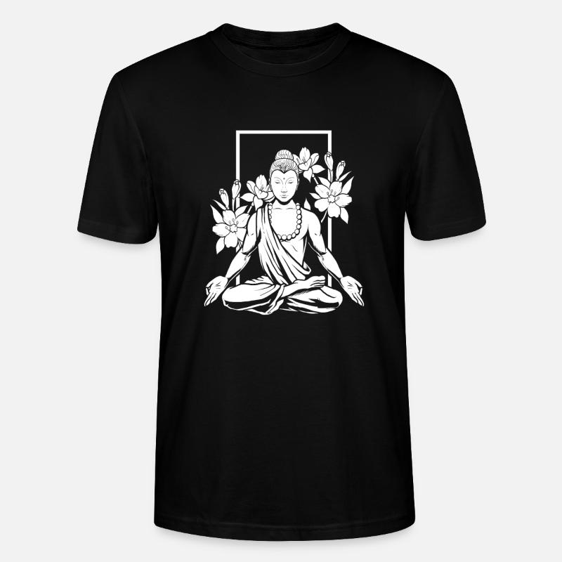 Fleurs bouddhistes de Bouddha - T-shirt bio CRAFTER Stanley Stella Unisexe - noir