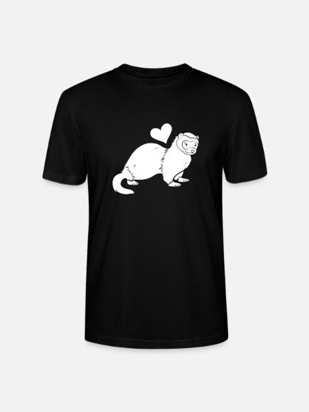 Ferret Ilti's Heart - Stanley/Stella CRAFTER Unisex Organic T-Shirt - black