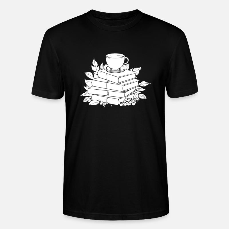 Buch Leseratte Bücherwurm Kaffee - Stanley/Stella Unisex Bio-T-Shirt CRAFTER - Schwarz