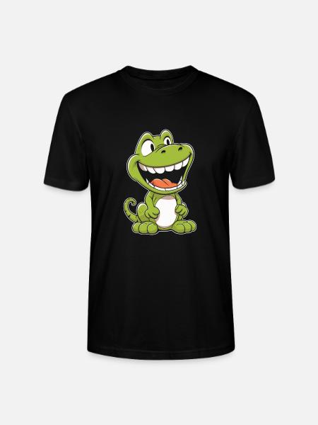 Dinosaurier Lächelnd - Stanley/Stella Unisex Bio-T-Shirt CRAFTER - Schwarz