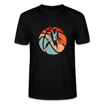 Basketball Basketballer - Stanley/Stella Unisex Bio-T-Shirt CRAFTER - Schwarz - Vorne - Alina (178cm) & Michal (187cm)