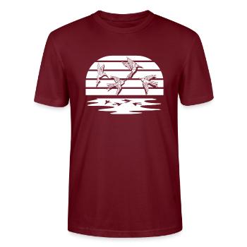 Colibri - T-shirt bio CRAFTER Stanley Stella Unisexe - bordeaux - Devant - Alina (178cm) & Michal (187cm)