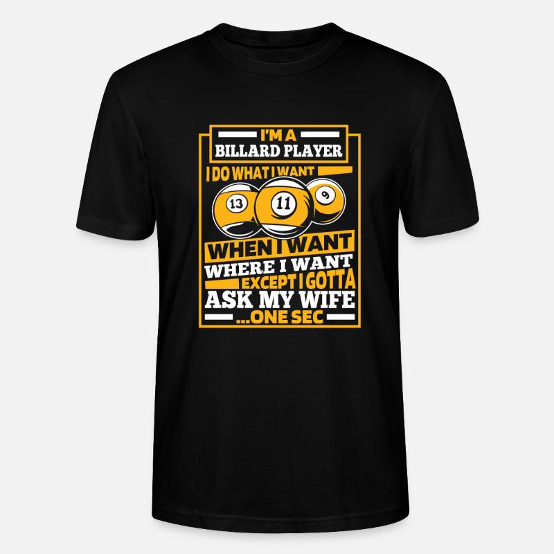 Billard - Stanley/Stella Unisex Bio-T-Shirt CRAFTER - Schwarz