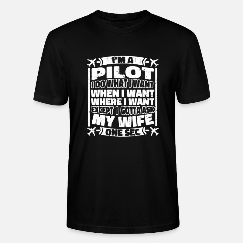 Flugzeug Pilot - Stanley/Stella Unisex Bio-T-Shirt CRAFTER - Schwarz