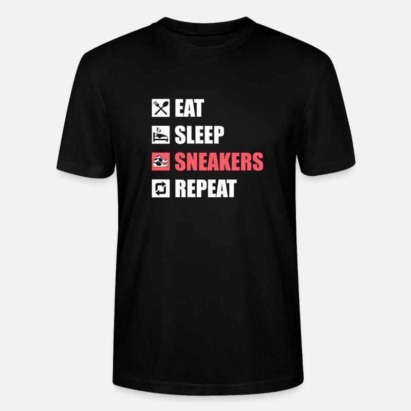 Sneakers Eat Sleep Repeat - T-shirt bio CRAFTER Stanley Stella Unisexe - noir