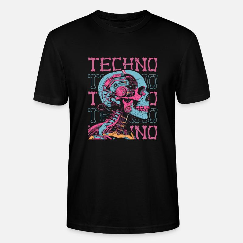 Techno Raver - Maglietta unisex ecologica CRAFTER di Stanley/Stella - nero