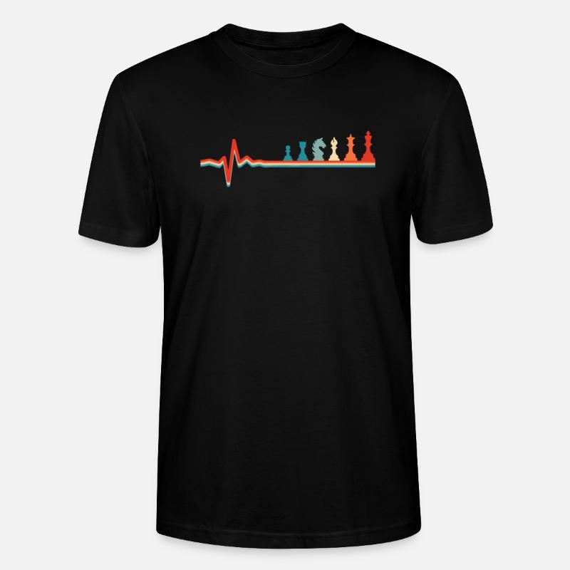 Rythme cardiaque ECG d’échecs - T-shirt bio CRAFTER Stanley Stella Unisexe - noir
