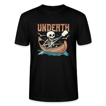 Rudern Ruderer Skelett Undeath - Stanley/Stella Unisex Bio-T-Shirt CRAFTER - Schwarz - Vorne - Alina (178cm) & Michal (187cm)