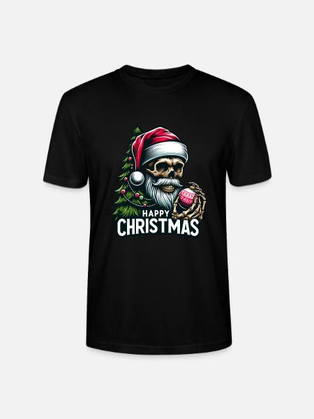 Weihnachtsmann Skull mit Christbaumkugel - Stanley/Stella Unisex Bio-T-Shirt CRAFTER - Schwarz