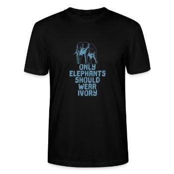 Elefanten Only Elephants Should Wear Ivory - Stanley/Stella Unisex Bio-T-Shirt CRAFTER - Schwarz - Vorne - Alina (178cm) & Michal (187cm)