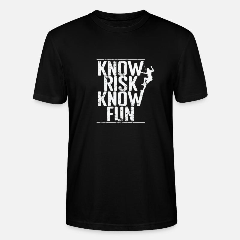 Know Risk Know Fun Bouldering - Stanley/Stella CRAFTER Unisex Organic T-Shirt - black