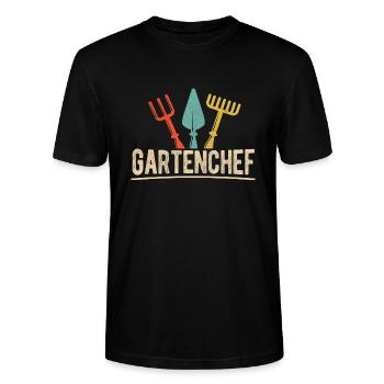 Gartenchef - Gärtner Beet Blumen Rasen Naturliebha - Stanley/Stella Unisex Bio-T-Shirt CRAFTER - Schwarz - Vorne - Alina (178cm) & Michal (187cm)