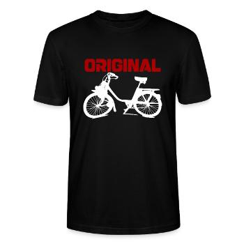 Mofa Moped Mokick Kult - Stanley/Stella Unisex Bio-T-Shirt CRAFTER - Schwarz - Vorne - Alina (178cm) & Michal (187cm)